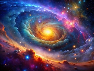 Fototapeta premium Cosmic Nebula: Bokeh Starry Night, Deep Space Galaxy Background