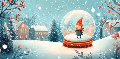 Winter Wonderland Snow Globe Child Scene