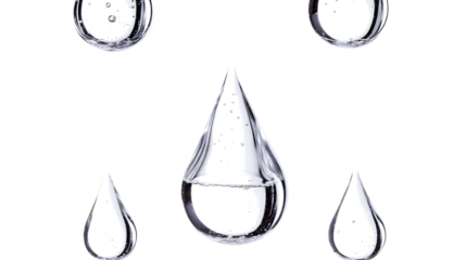 Stunning Water Drops on Clear Background Generative AI