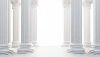 Obraz premium White Marble Columns Classical Architecture Ancient Greek Style
