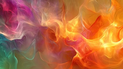 Fototapeta premium Abstract flame texture with bright glowing highlights and flowing warm tones