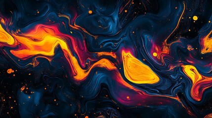 Obraz premium Fiery light background with dynamic flowing patterns and glowing orange and yellow hues