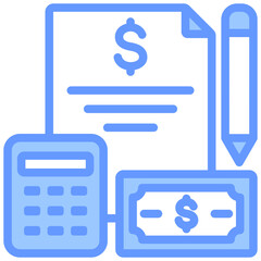 Budgeting Blue Icon