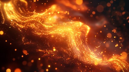 Fototapeta premium Fiery pattern with intricate glowing designs and warm radiant light effects
