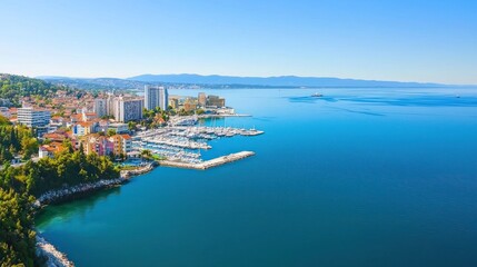 Fototapeta premium Coastal City Aerial View