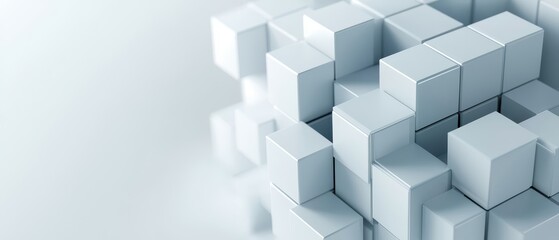 Obraz premium A minimalist arrangement of white cubes creates a modern and abstract visual.