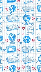 Nostalgic Educational Symbols Seamless Pattern Phone Case Cover