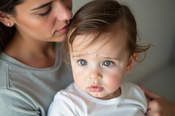 Tender Moment Between Mother and Child in Soft Light
