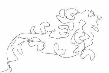 Continuous one line drawing chocolate splash with some cashew in it. Creative advertising media. Appetizing. Tasty. National Chocolate Covered Cashews Day. Single line draw design vector illustration