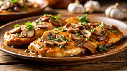 Delicious Chicken Marsala: A Plateful of Perfection - Tilt-Shift Photography