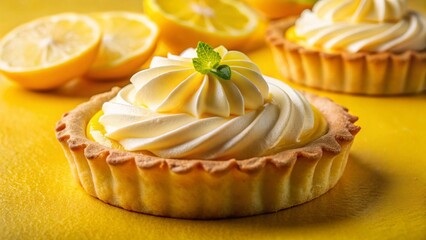 Delicious Lemon Tart on Yellow Phone Wallpaper Background