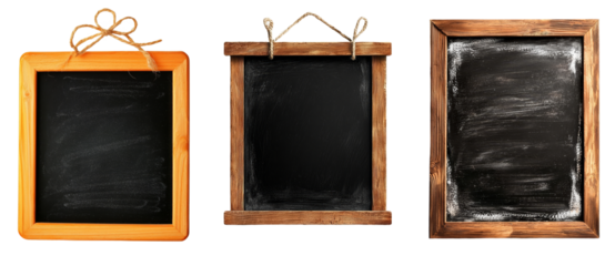 A clean vertical blackboard on a transparent setting
