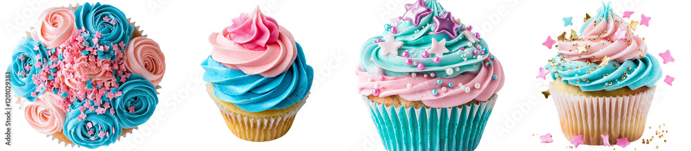 Aufkleber a top-down view of a cupcake with a transparent background