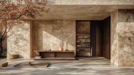 Modern Minimalist Interior Design with Natural Light and Warm Tones