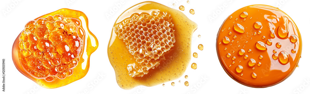 Poster round smear of honey isolated on a transparent background