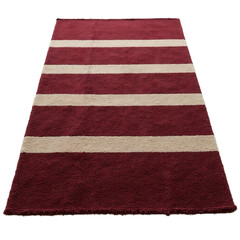 Red and beige striped rug with transparent background