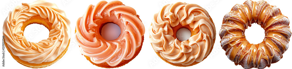 Poster transparent background featuring a top view of a bundt cake