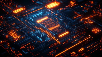 AI-Powered PR and Technical Hub Glowing with Futuristic Digital Networking and Workflow Optimization