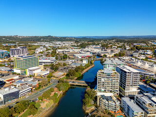 Aerial shot of Maroochydore in Sunshine Coast, Queensland, Australia