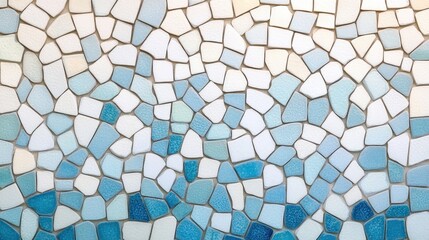Colorful Mosaic Tile Pattern in Blue and White Tones for Decor