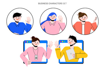 Businessman and  Business woman Character Set