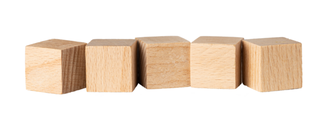 Wooden cubes on transparent background. png file