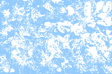 Grunge Distressed Texture on Blue Background. Big splash textured overlay for poster, cover, banner, ad, website. Hand draw bold ink stain texture 