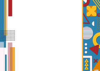 Background certificate frame with colorful geometric abstract shape elements