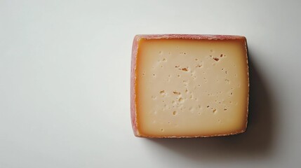 Delicious Block of Cheese on a Light Background with Texture