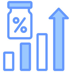 Compound Interest Blue Icon