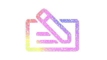 Icon money check is made up of LED square shapes. There are bright diodes and there are black dead diodes