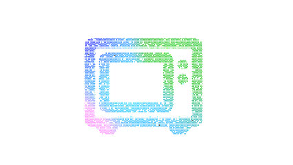 Icon microwave is made up of LED square shapes. There are bright diodes and there are black dead diodes