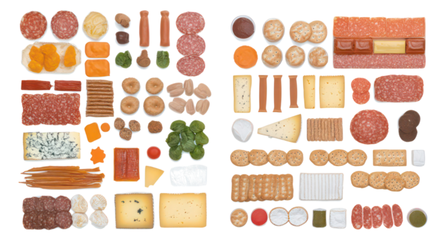 Assorted Cheese and Charcuterie Boards on Display Generative AI