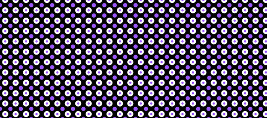 Black purple and white polka dots pattern background