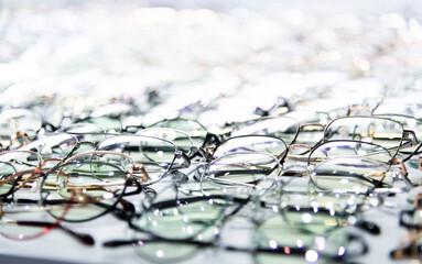 Naklejka premium Glasses are displayed in the store