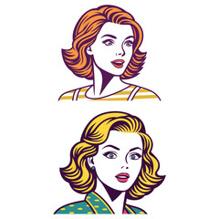 Beautiful Women Vector Art for Fashion and Design Inspiration popup  style
