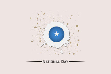 National events and holidays, Somalia National Day, Somalia flag illustration in circle shape and abstract background, white background, vector illustrator