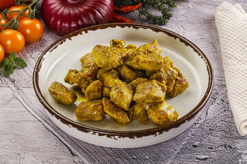 Indian cuisine curry chicken fillet