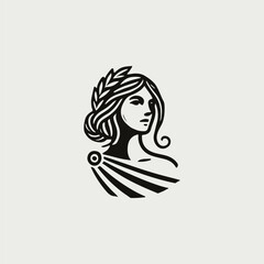 Elegant Goddess Athena Logo 