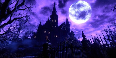 Fototapeta premium gothic castle with bat
