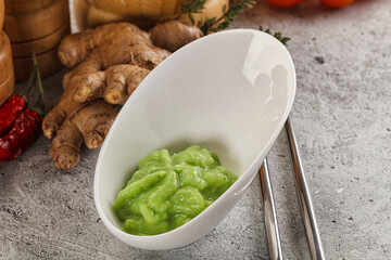 Green organic asian Wasabi seasoning