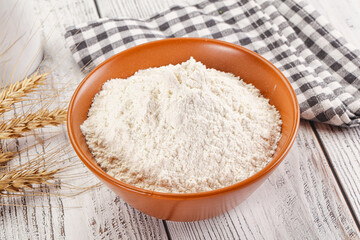 Wheat flour heap for bake