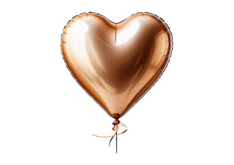 Beige heart shape balloon isolated on transparent or white background