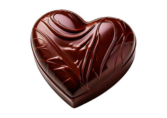 Chocolate valentine side view isolated on transparent or white background