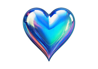 Holograms heart 3D icon. isolated on transparent or white background