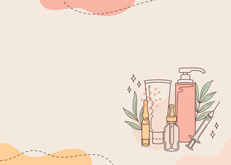 Minimalist Floral Illustration with Social Media Icons and Abstract Design Part 03