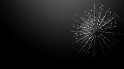Obraz premium Silver Starburst on Black Background