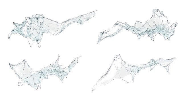 Cracked Glass Textures on Clear Background Generative AI