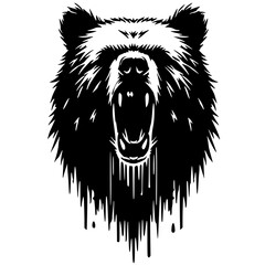 Bear monster portrait silhouette