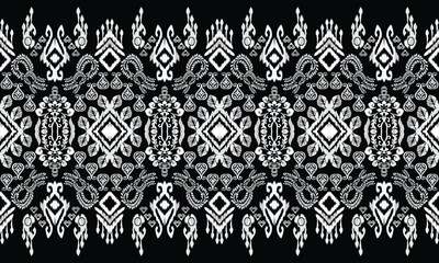 Geometric ethnic flower pattern for background,fabric,wrapping,clothing,wallpaper,Batik,carpet,embroidery style.